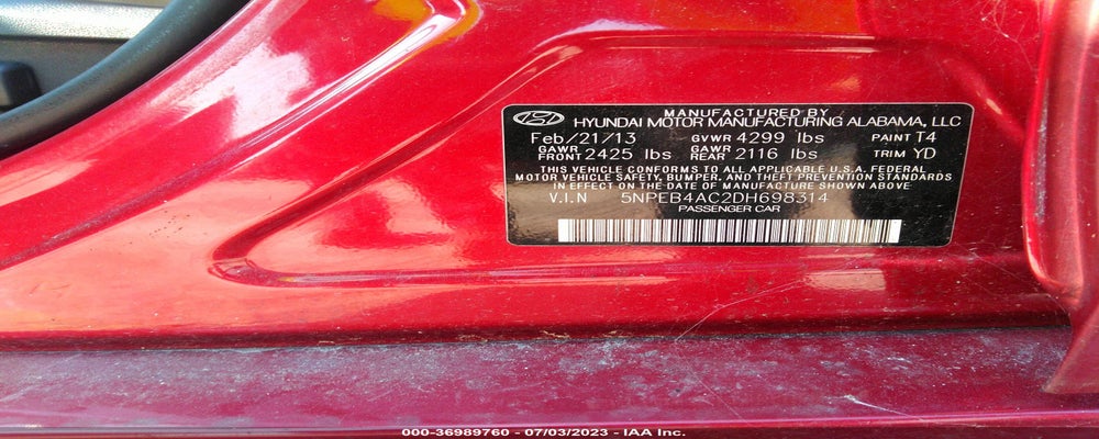 5NPEB4AC2DH698314 2013 HYUNDAI SONATA photo no. 9
