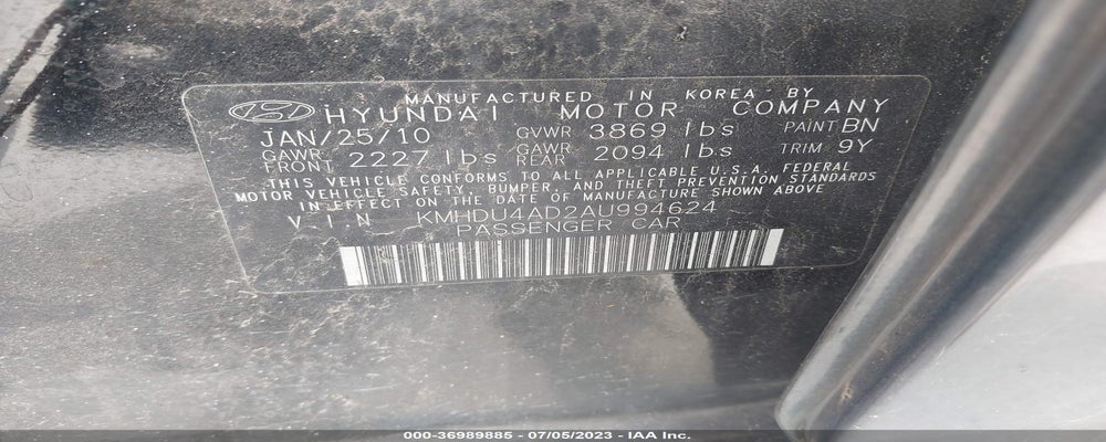 KMHDU4AD2AU994624 2010 HYUNDAI ELANTRA photo no. 9