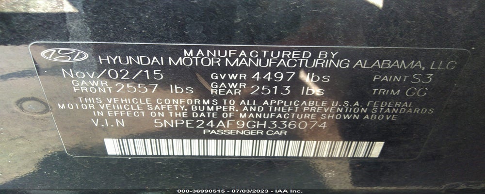 5NPE24AF9GH336074 2016 HYUNDAI SONATA photo no. 9