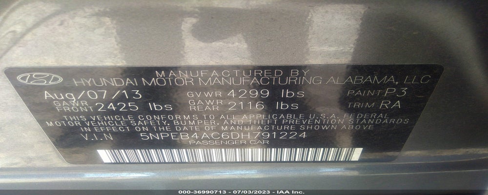 5NPEB4AC6DH791224 2013 HYUNDAI SONATA photo no. 9