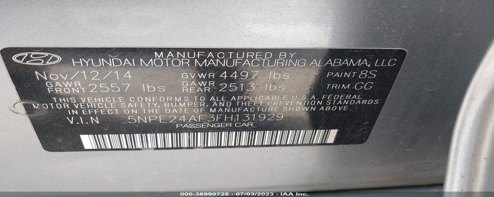 5NPE24AF3FH131929 2015 HYUNDAI SONATA photo no. 9
