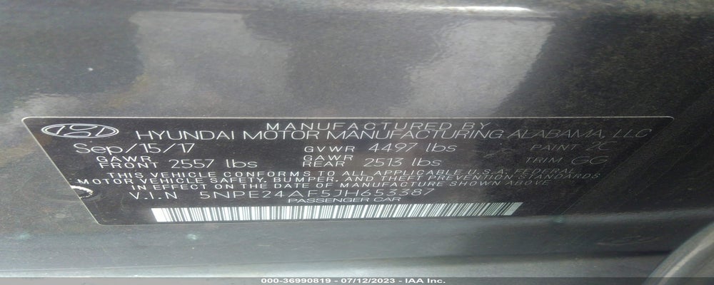 5NPE24AF5JH653387 2018 HYUNDAI SONATA photo no. 9