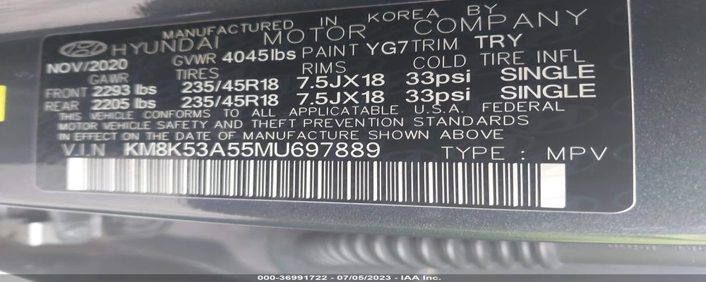 KM8K53A55MU697889 2021 HYUNDAI KONA photo no. 9