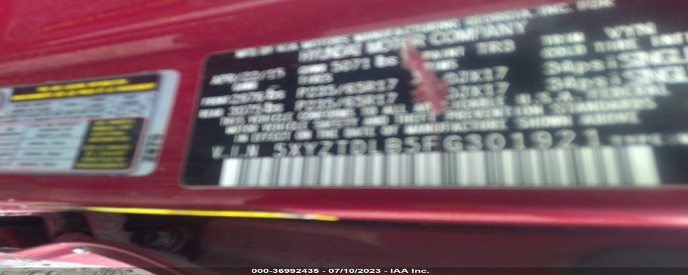 5XYZTDLB5FG301921 2015 HYUNDAI SANTA FE SPORT photo no. 9