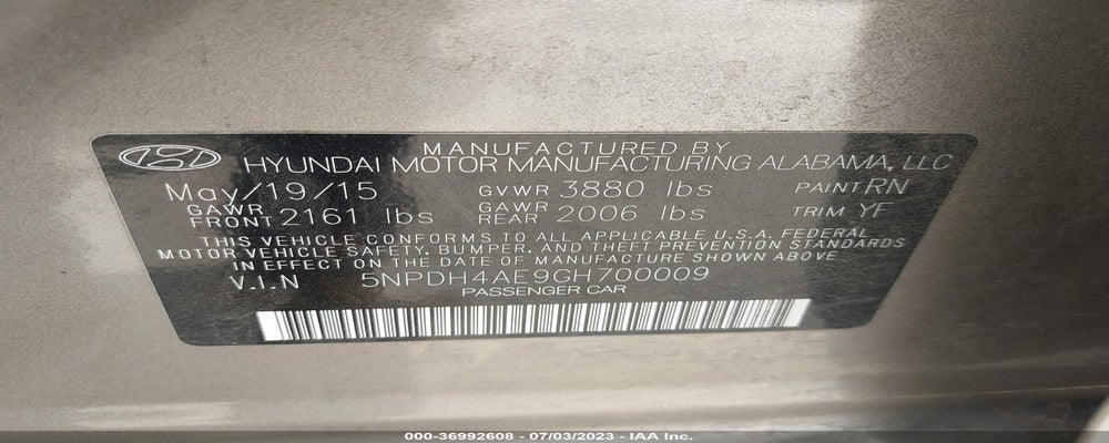 5NPDH4AE9GH700009 2016 HYUNDAI ELANTRA photo no. 9