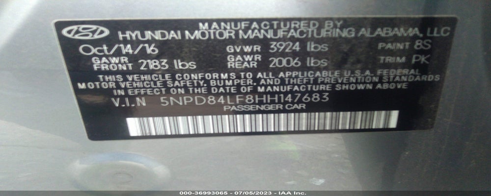 5NPD84LF8HH147683 2017 HYUNDAI ELANTRA photo no. 9