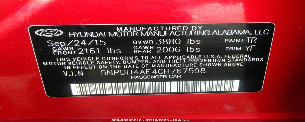 5NPDH4AE4GH767598 2016 HYUNDAI ELANTRA photo no. 9