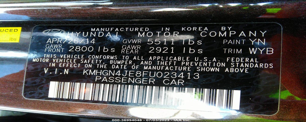 KMHGN4JE8FU023413 2015 HYUNDAI GENESIS photo no. 9