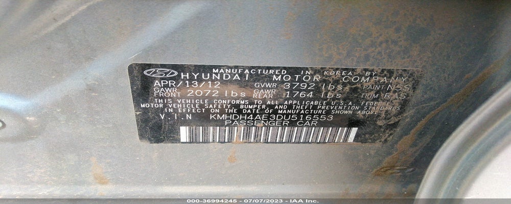 KMHDH4AE3DU516553 2013 HYUNDAI ELANTRA photo no. 9