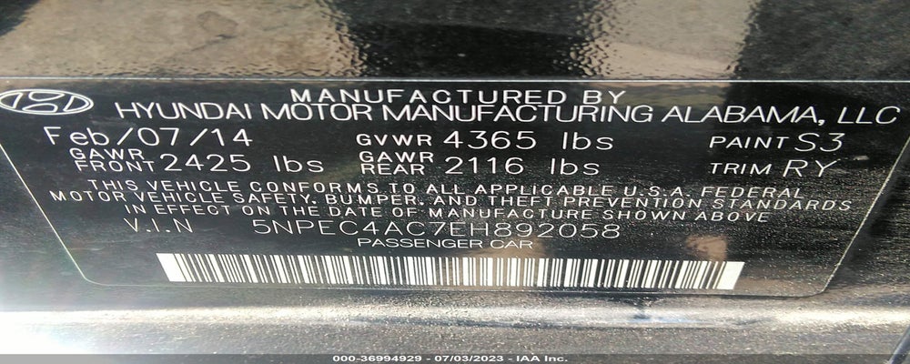 5NPEC4AC7EH892058 2014 HYUNDAI SONATA photo no. 9