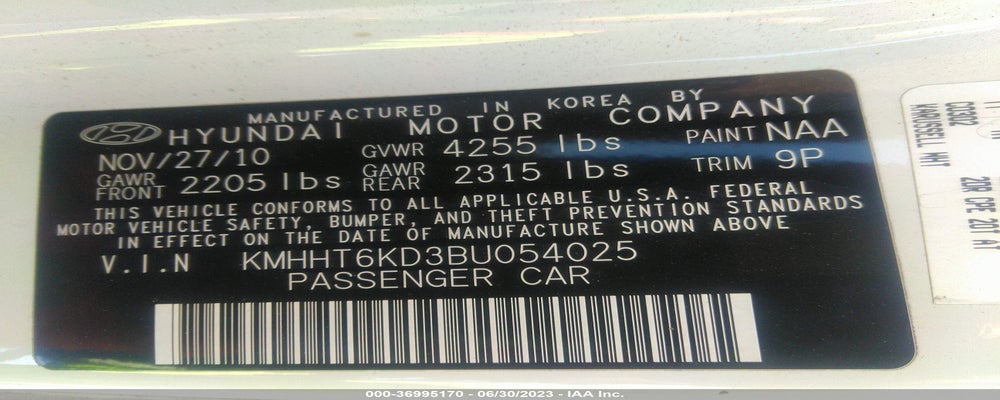 KMHHT6KD3BU054025 2011 HYUNDAI GENESIS COUPE photo no. 9