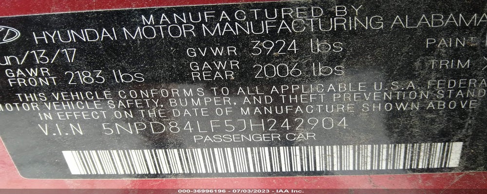 5NPD84LF5JH242904 2018 HYUNDAI ELANTRA photo no. 9
