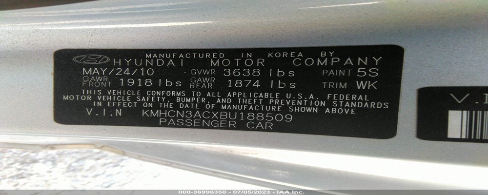 KMHCN3ACXBU188509 2011 HYUNDAI ACCENT photo no. 9