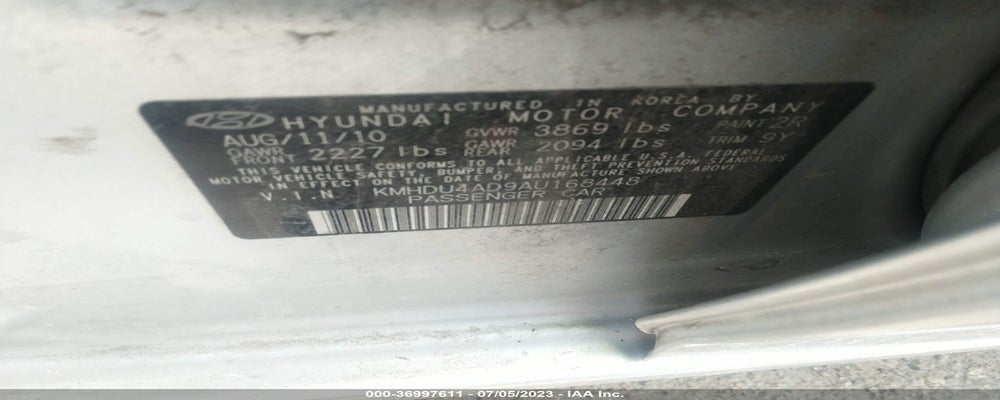KMHDU4AD9AU168448 2010 HYUNDAI ELANTRA photo no. 9