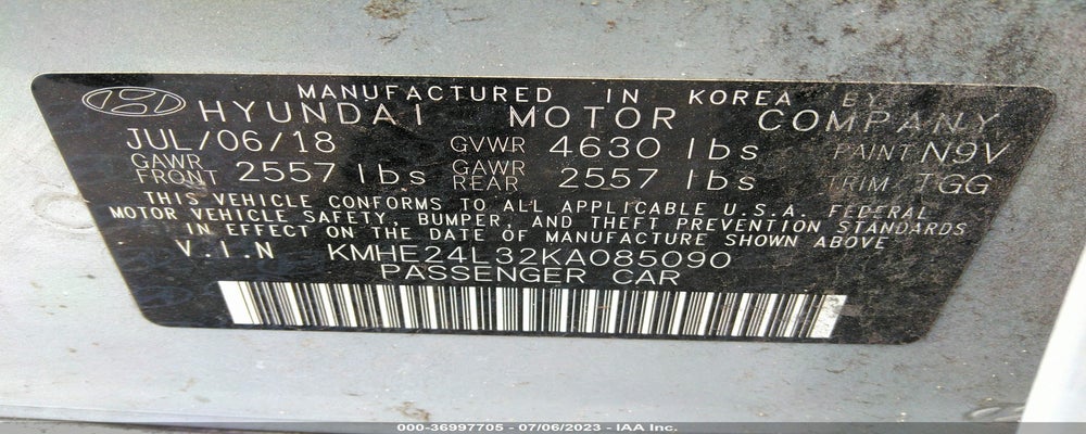 KMHE24L32KA085090 2019 HYUNDAI SONATA photo no. 9