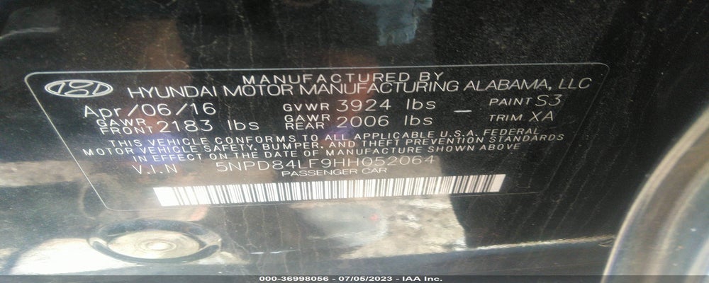 5NPD84LF9HH052064 2017 HYUNDAI ELANTRA photo no. 9