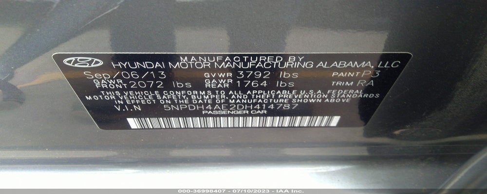 5NPDH4AE2DH414787 2013 HYUNDAI ELANTRA photo no. 9