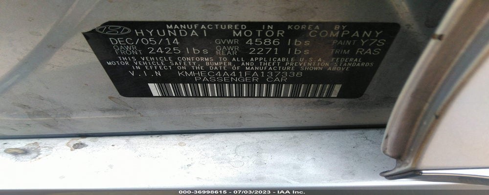 KMHEC4A41FA137338 2015 HYUNDAI SONATA HYBRID photo no. 9