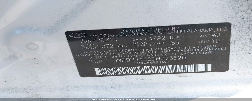 5NPDH4AE8DH373520 2013 HYUNDAI ELANTRA photo no. 9