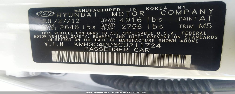 KMHGC4DD6CU211724 2012 HYUNDAI GENESIS photo no. 9