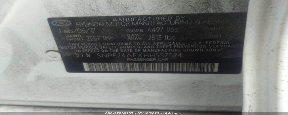 5NPE24AFXHH557524 2017 HYUNDAI SONATA photo no. 9