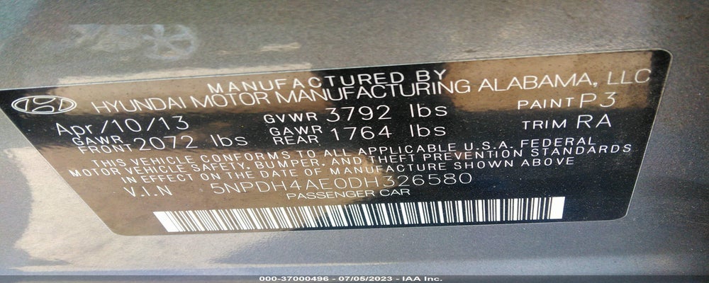 5NPDH4AE0DH326580 2013 HYUNDAI ELANTRA photo no. 9