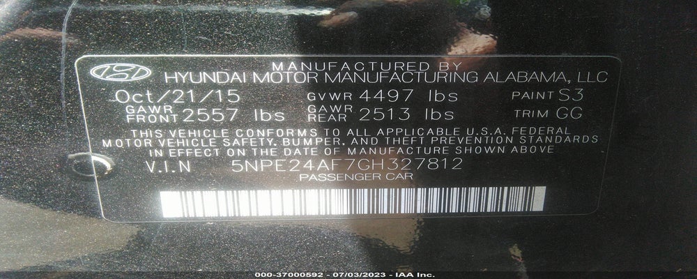 5NPE24AF7GH327812 2016 HYUNDAI SONATA photo no. 9