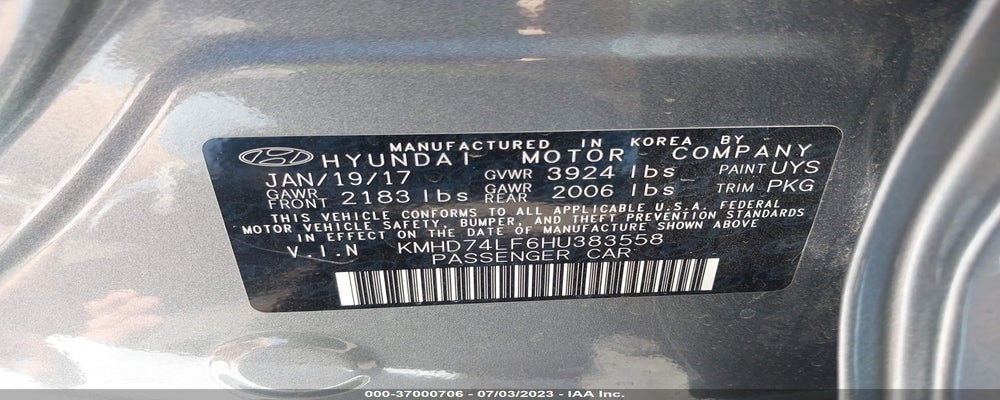 KMHD74LF6HU383558 2017 HYUNDAI ELANTRA photo no. 9