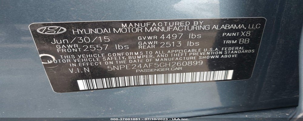 5NPE24AF5GH260899 2016 HYUNDAI SONATA photo no. 9