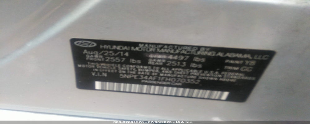5NPE34AF1FH070352 2015 HYUNDAI SONATA photo no. 9