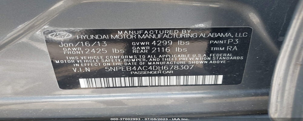 5NPEB4AC4DH678307 2013 HYUNDAI SONATA photo no. 9