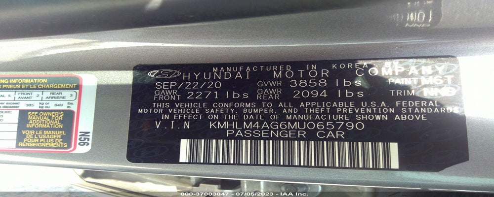 KMHLM4AG6MU065790 2021 HYUNDAI ELANTRA photo no. 9