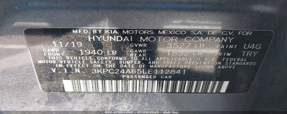 3KPC24A65LE112841 2020 HYUNDAI ACCENT photo no. 9
