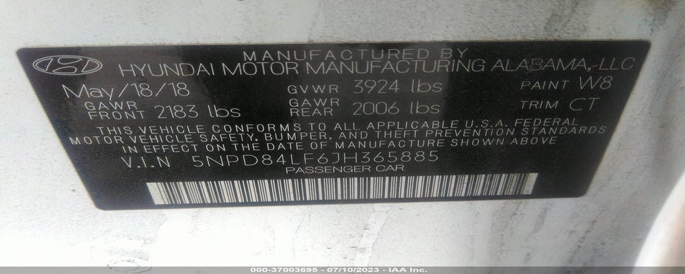 5NPD84LF6JH365885 2018 HYUNDAI ELANTRA photo no. 9
