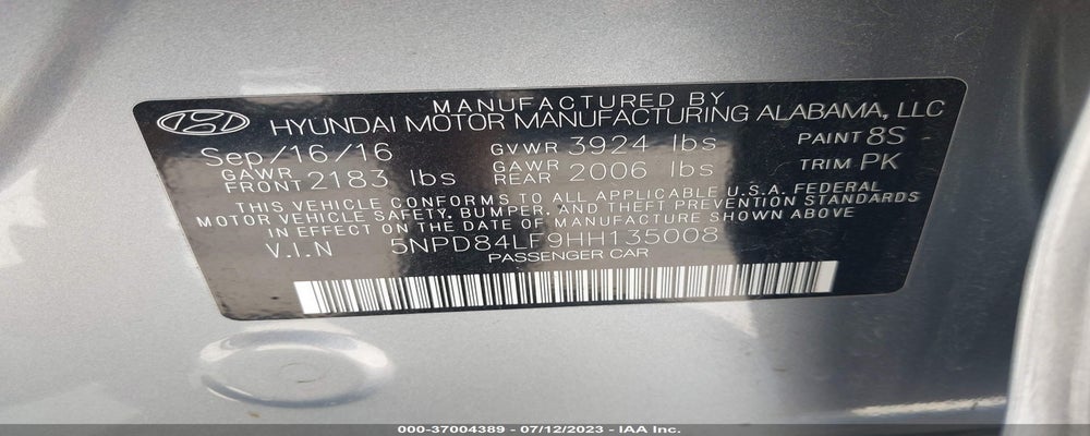 5NPD84LF9HH135008 2017 HYUNDAI ELANTRA photo no. 9