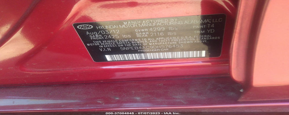 5NPEB4AC9DH576453 2013 HYUNDAI SONATA photo no. 9