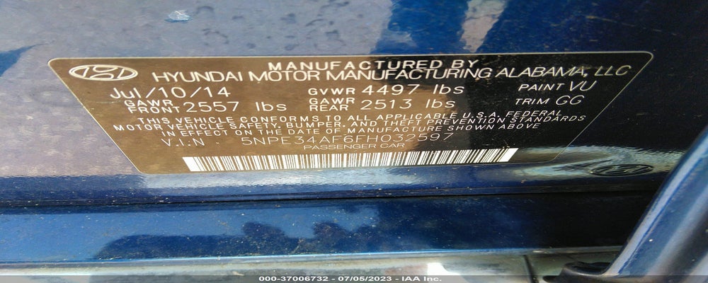5NPE34AF6FH032597 2015 HYUNDAI SONATA photo no. 9