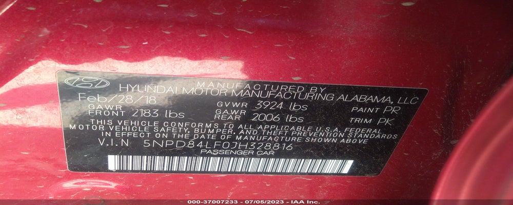 5NPD84LF0JH328816 2018 HYUNDAI ELANTRA photo no. 9