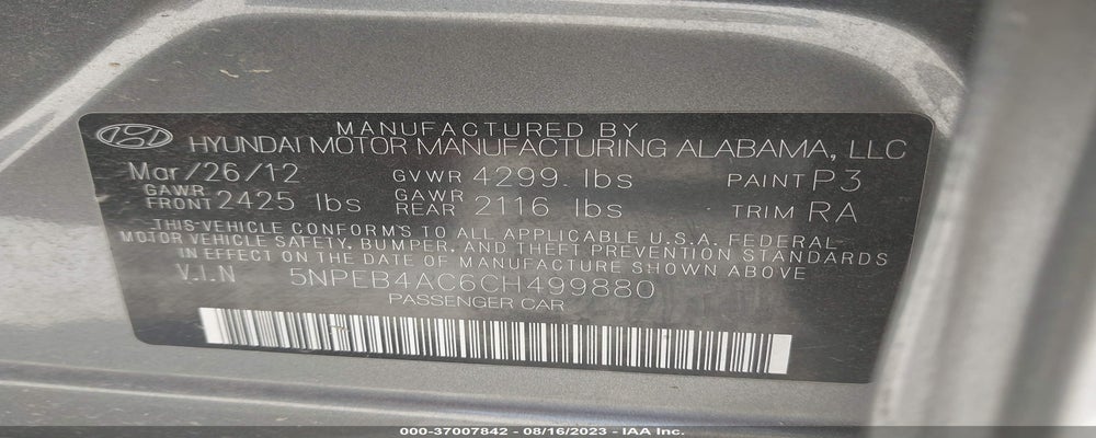 5NPEB4AC6CH499880 2012 HYUNDAI SONATA photo no. 9