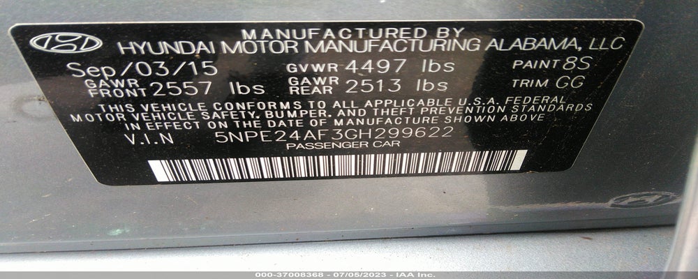 5NPE24AF3GH299622 2016 HYUNDAI SONATA photo no. 9