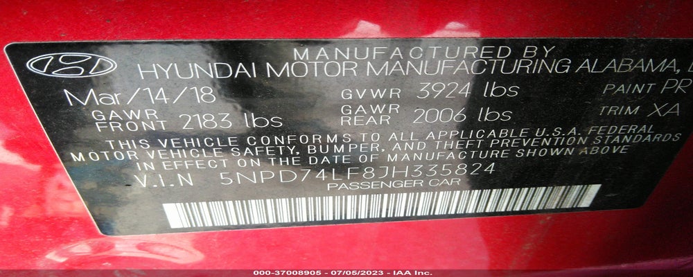 5NPD74LF8JH335824 2018 HYUNDAI ELANTRA photo no. 9