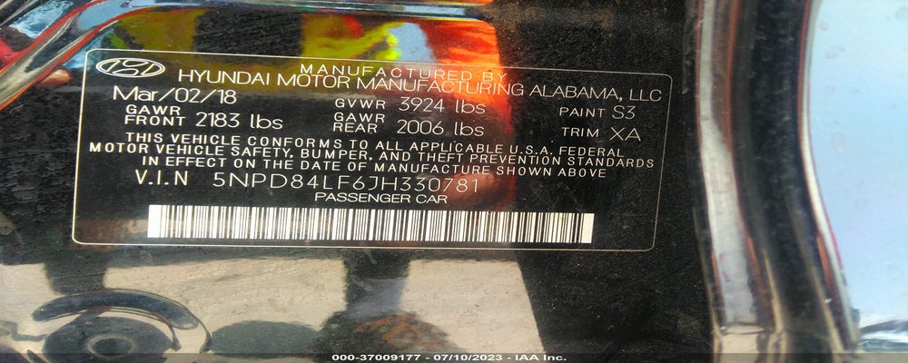 5NPD84LF6JH330781 2018 HYUNDAI ELANTRA photo no. 9