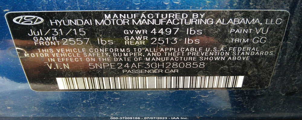 5NPE24AF3GH280858 2016 HYUNDAI SONATA photo no. 9