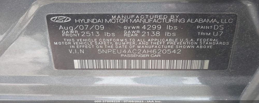5NPEU4AC2AH620542 2010 HYUNDAI SONATA photo no. 9
