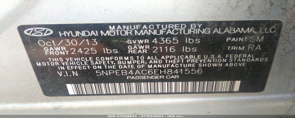 5NPEB4AC6EH841556 2014 HYUNDAI SONATA photo no. 9