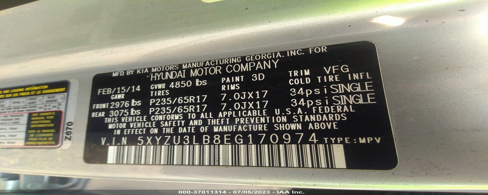 5XYZU3LB8EG170974 2014 HYUNDAI SANTA FE SPORT photo no. 9