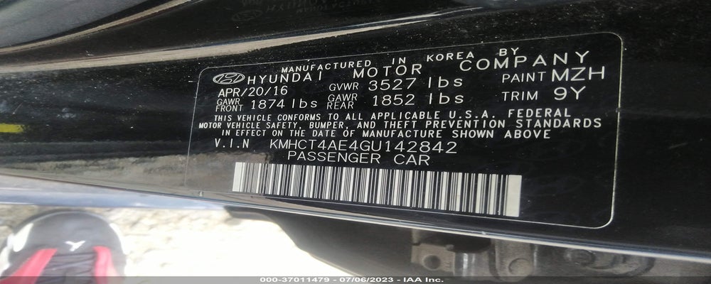 KMHCT4AE4GU142842 2016 HYUNDAI ACCENT photo no. 9