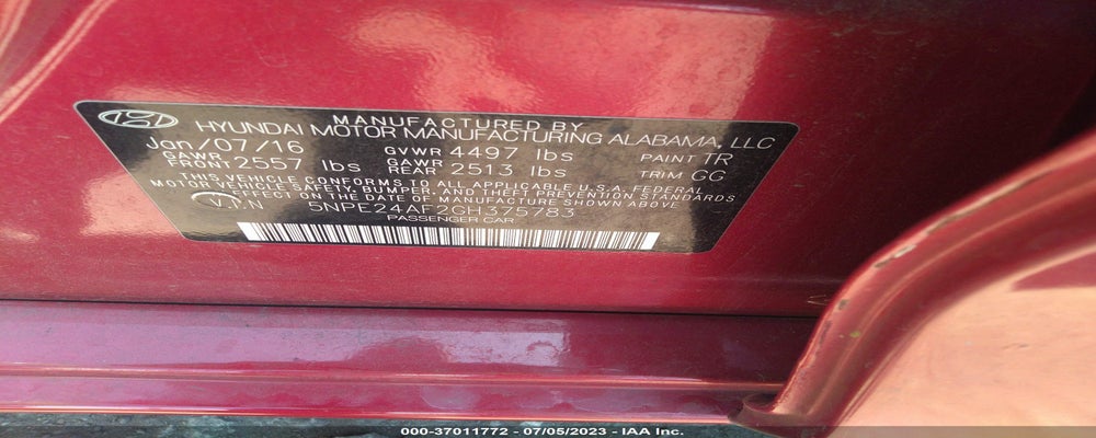 5NPE24AF2GH375783 2016 HYUNDAI SONATA photo no. 9