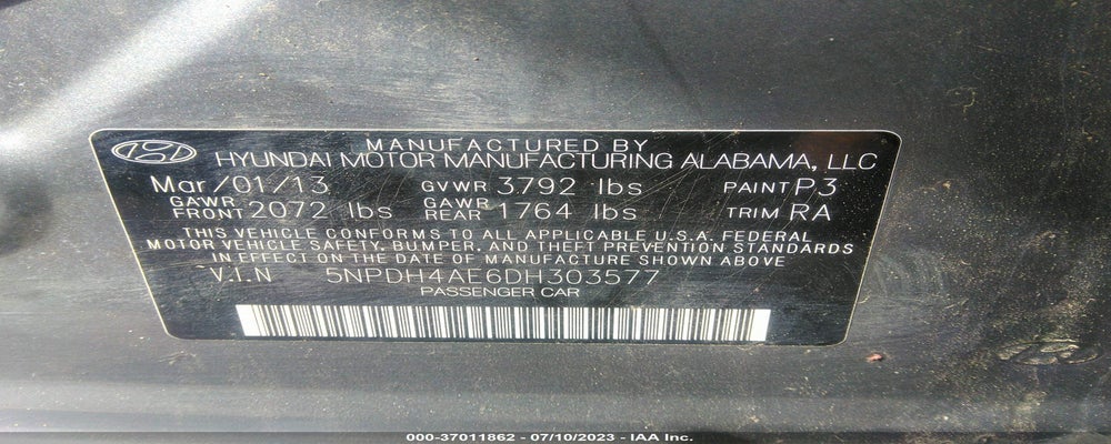 5NPDH4AE6DH303577 2013 HYUNDAI ELANTRA photo no. 9