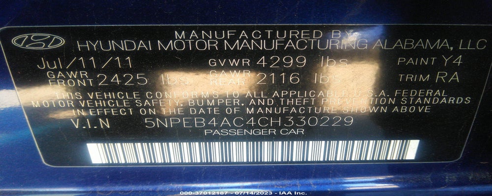 5NPEB4AC4CH330229 2012 HYUNDAI SONATA photo no. 9